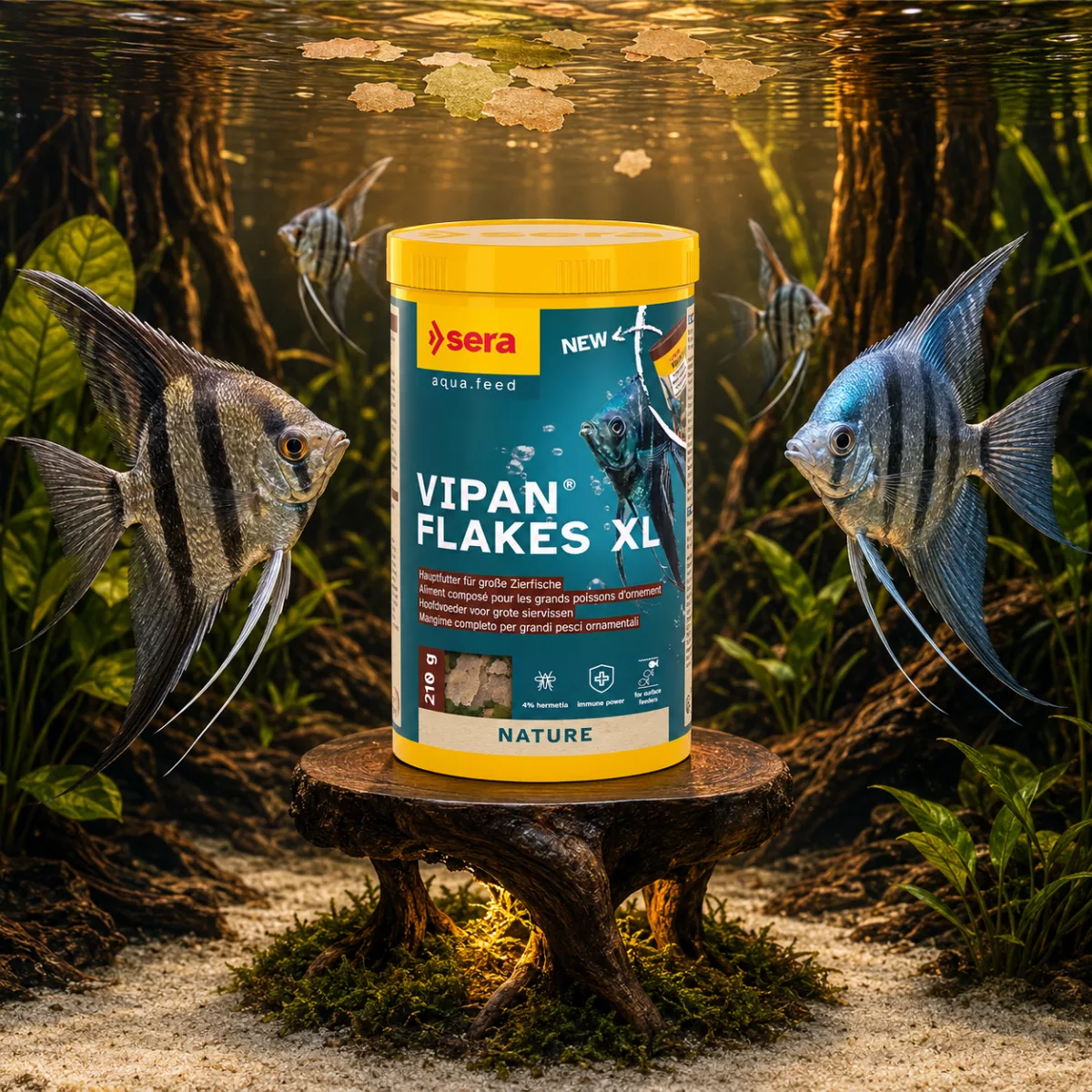 Sera Vipan Flakes XL Nature 210 g – Grands flocons pour poissons